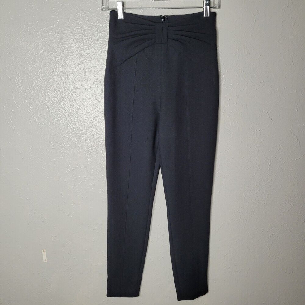 Veronica Beard Ferdinand Bow Accented Skinny Pants Trousers Black Women’s Size 0 - Picture 4 of 11